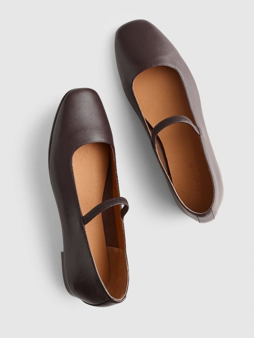 Madewell The Greta Mary Jane Ballet Flats Size 10 Coffee Bean Brown Leather NEW